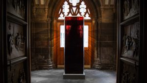 Jordan Eagles's Blood Mirror Installation at Trinity Wall Street, New York, NY 2015